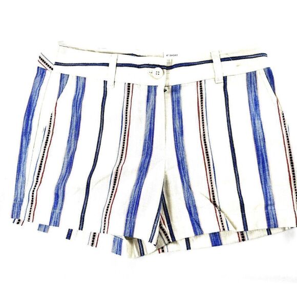 NWT Women's LOFT 4" Dressy Striped Shorts w/ Pockets SZ 4  // Summer / Preppy / - Picture 1 of 8